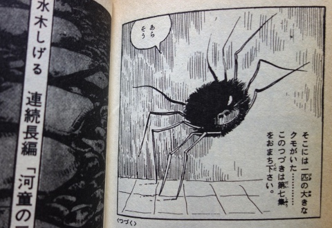 奇病にとりつかれ、蜘蛛と化した、魔女花子の母（貸本版「河童の三平」より）